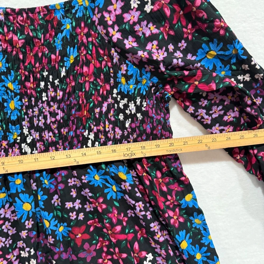Cottagecore Floral Prairie Dress 100% Cotton Peasant Smocked Boho 2X 20W